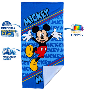 Telo Mare Topolino DISNEY Asciugamano per Bambini in Microfibra CM 140x70 - Je14177ad
