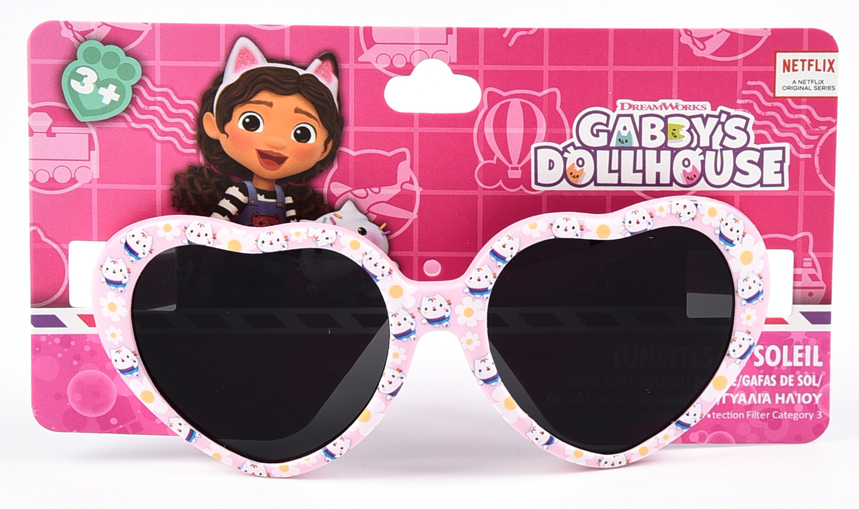 Occhiali da Sole Gabby's Dollhouse Bambina Uv400 Filtro 3 Montatura Cuore in Policarbonato - Ez25000