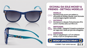 Occhiali da Sole Topolino DISNEY Bambino Filtro Uv400 Montatura in Policarbonato -  Ez25006