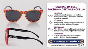 Occhiali da Sole Pikachu Pokémon Bambino Filtro Uv400 Montatura in Policarbonato -  Ez25015