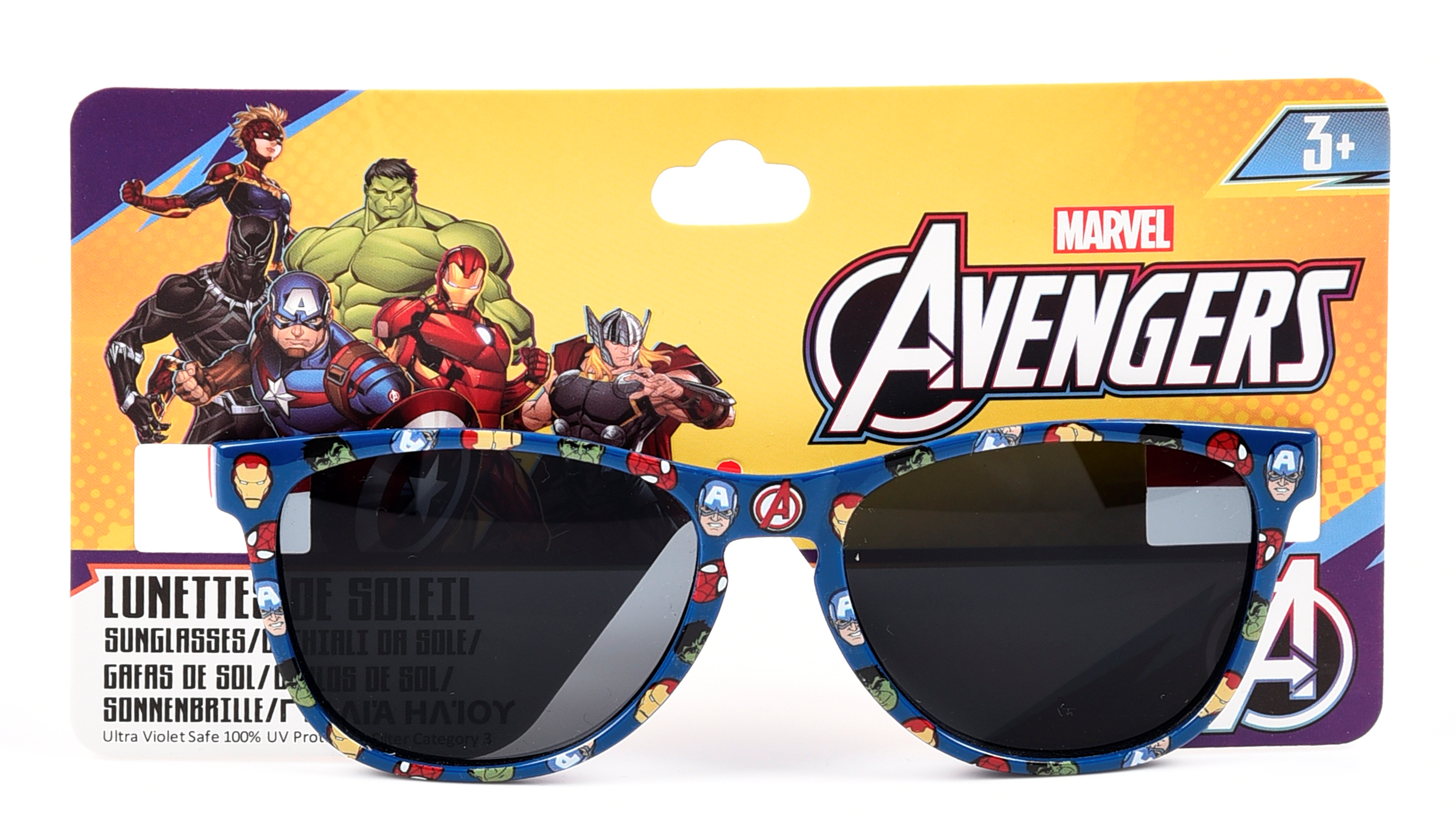 Occhiali da Sole Avengers MARVEL Bambino Filtro Uv400 Montatura in Policarbonato -  Ez25018