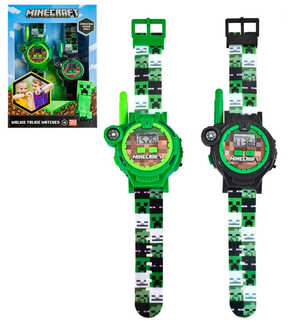 Orologio Walkie Talkie Minecraft 2 Pezzi Multifunzione Radiotrasmittenti Torcia Bussola- Min40098