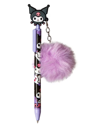 Penna Kuromi Sanrio con Ciondolo Pom Pon 18 Cm- Ku00006