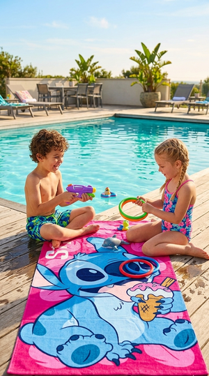 Telo Mare Stitch DISNEY Asciugamano per Bambini in Microfibra CM 140x70 - Je13118ad