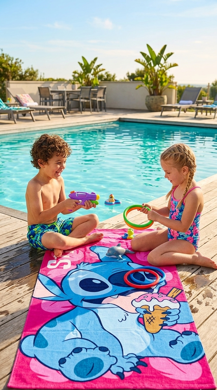 Telo Mare Stitch DISNEY Asciugamano per Bambini in Microfibra CM 140x70 - Je13118ad