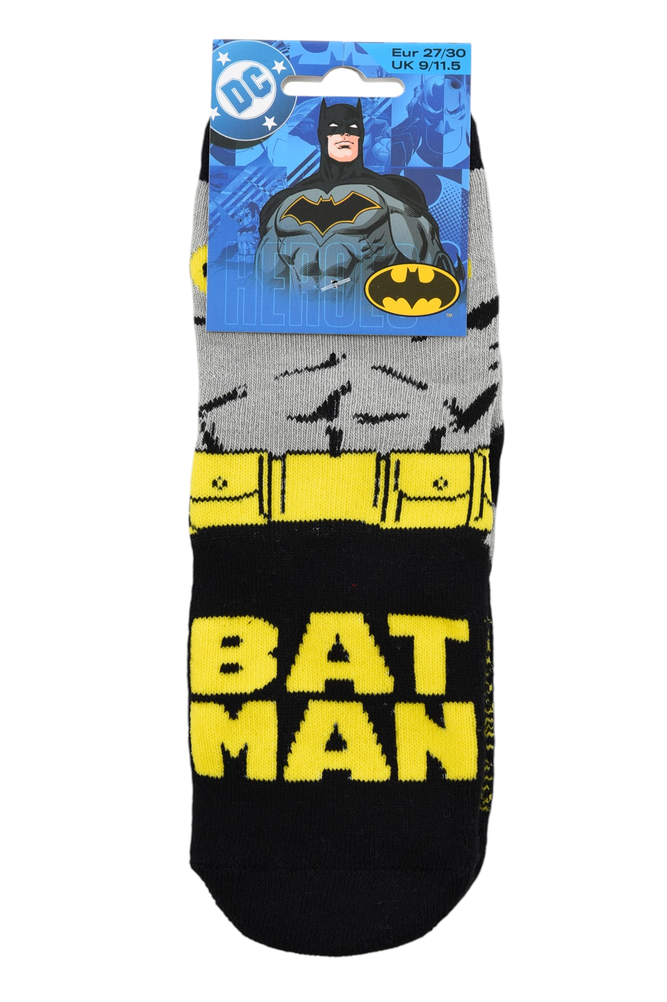 Calzini Antiscivolo Batman in Misto Cotone 3 Paia Assortiti Bambini 23/34 - Hy06052