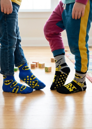 Calzini Antiscivolo Batman in Misto Cotone 3 Paia Assortiti Bambini 23/34 - Hy06052