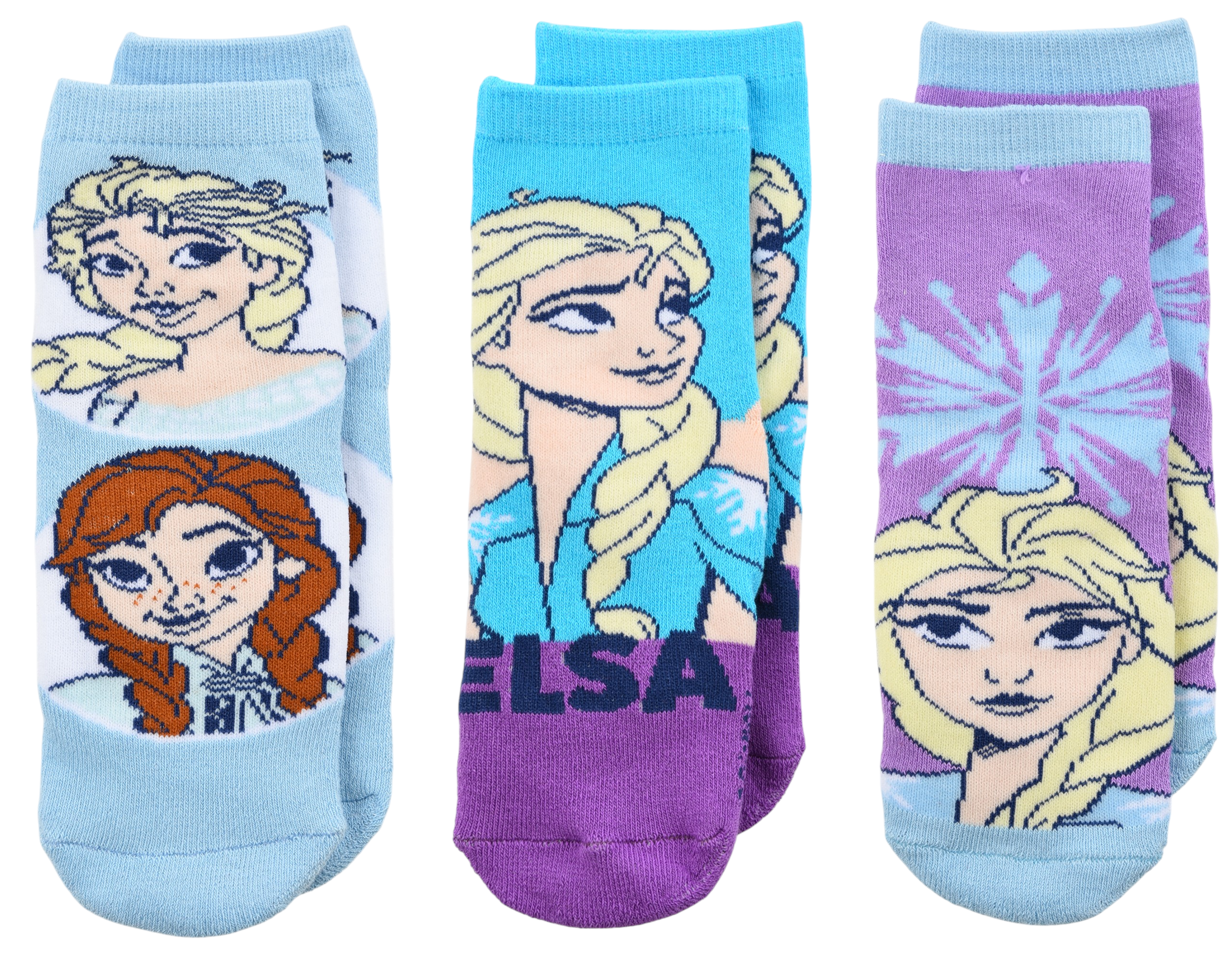 Calzini Antiscivolo Frozen DISNEY in Misto Cotone 3 Paia Assortiti Bambine 23/34 - Hy06057