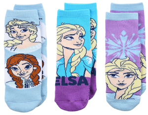 Calzini Antiscivolo Frozen DISNEY in Misto Cotone 3 Paia Assortiti Bambine 23/34 - Hy06057