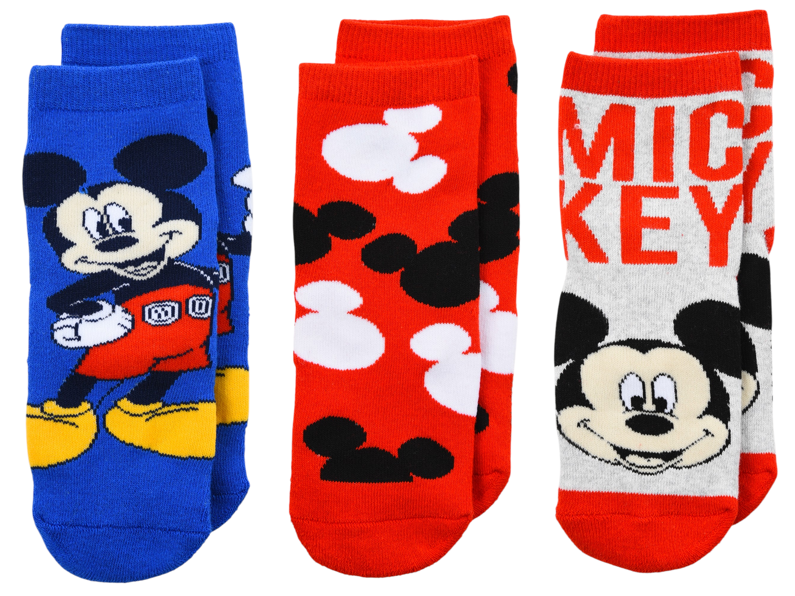 Calzini Antiscivolo Topolino DISNEY in Misto Cotone 3 Paia Assortiti Bambini 23/34 - Hy06061