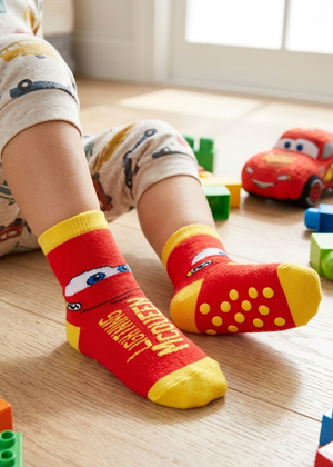 Calzini Antiscivolo Cars DISNEY in Misto Cotone 3 Paia Assortiti Bambini 23/34 - Hy06071