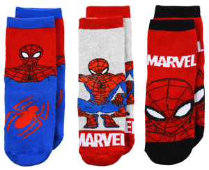 Calzini Antiscivolo Spiderman MARVEL in Misto Cotone 3 Paia Assortiti Bambini 23/34 - Hy06065