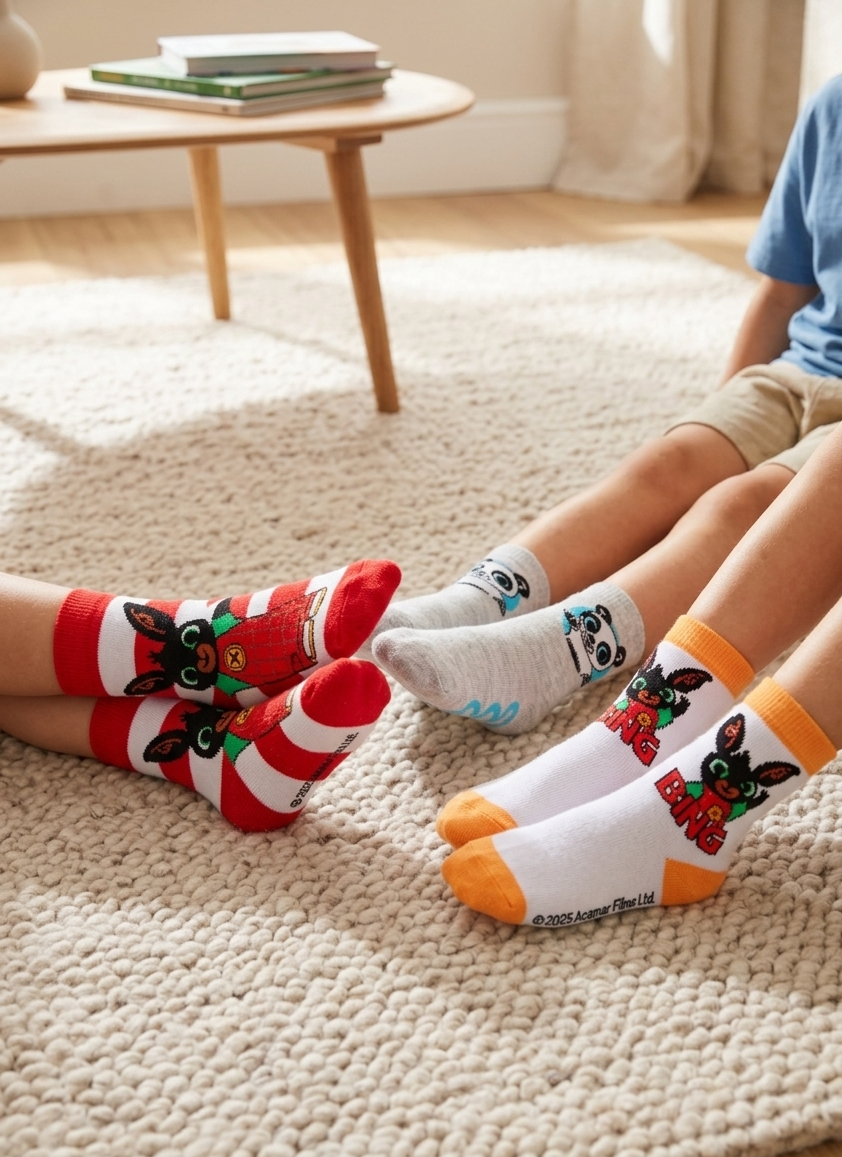Calzini Bing e Pando in Misto Cotone 3 Paia Assortiti Bambini 19/30 - Hy06049/2