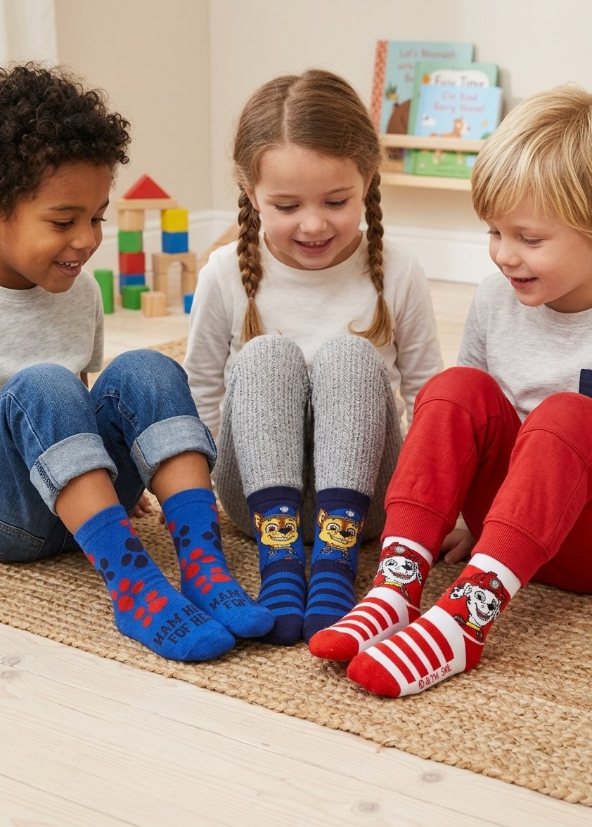 Calzini Paw Patrol in Misto Cotone 3 Paia Assortiti Bambini 23/34 - Hy06041/2