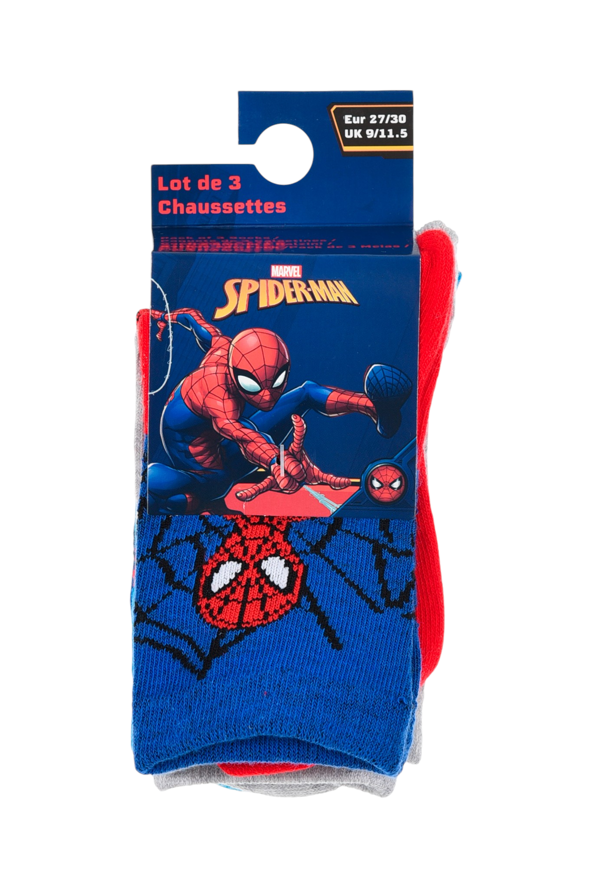 Calzini Spiderman MARVEL in Misto Cotone 3 Paia Assortiti Bambini 23/34 - Hy06039/1