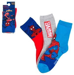Calzini Spiderman MARVEL in Misto Cotone 3 Paia Assortiti Bambini 23/34 - Hy06039/1
