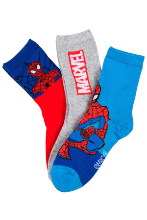 Calzini Spiderman MARVEL in Misto Cotone 3 Paia Assortiti Bambini 23/34 - Hy06039/1