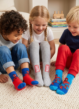 Calzini Spiderman MARVEL in Misto Cotone 3 Paia Assortiti Bambini 23/34 - Hy06039/1