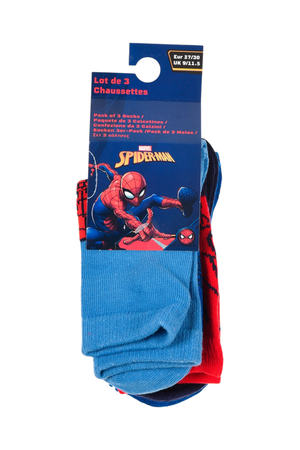 Calzini Spiderman MARVEL in Misto Cotone 3 Paia Assortiti Bambini 23/34 - Hy06039/2