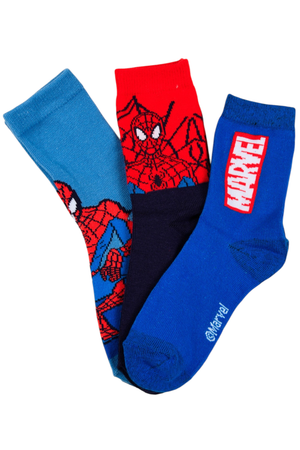 Calzini Spiderman MARVEL in Misto Cotone 3 Paia Assortiti Bambini 23/34 - Hy06039/2
