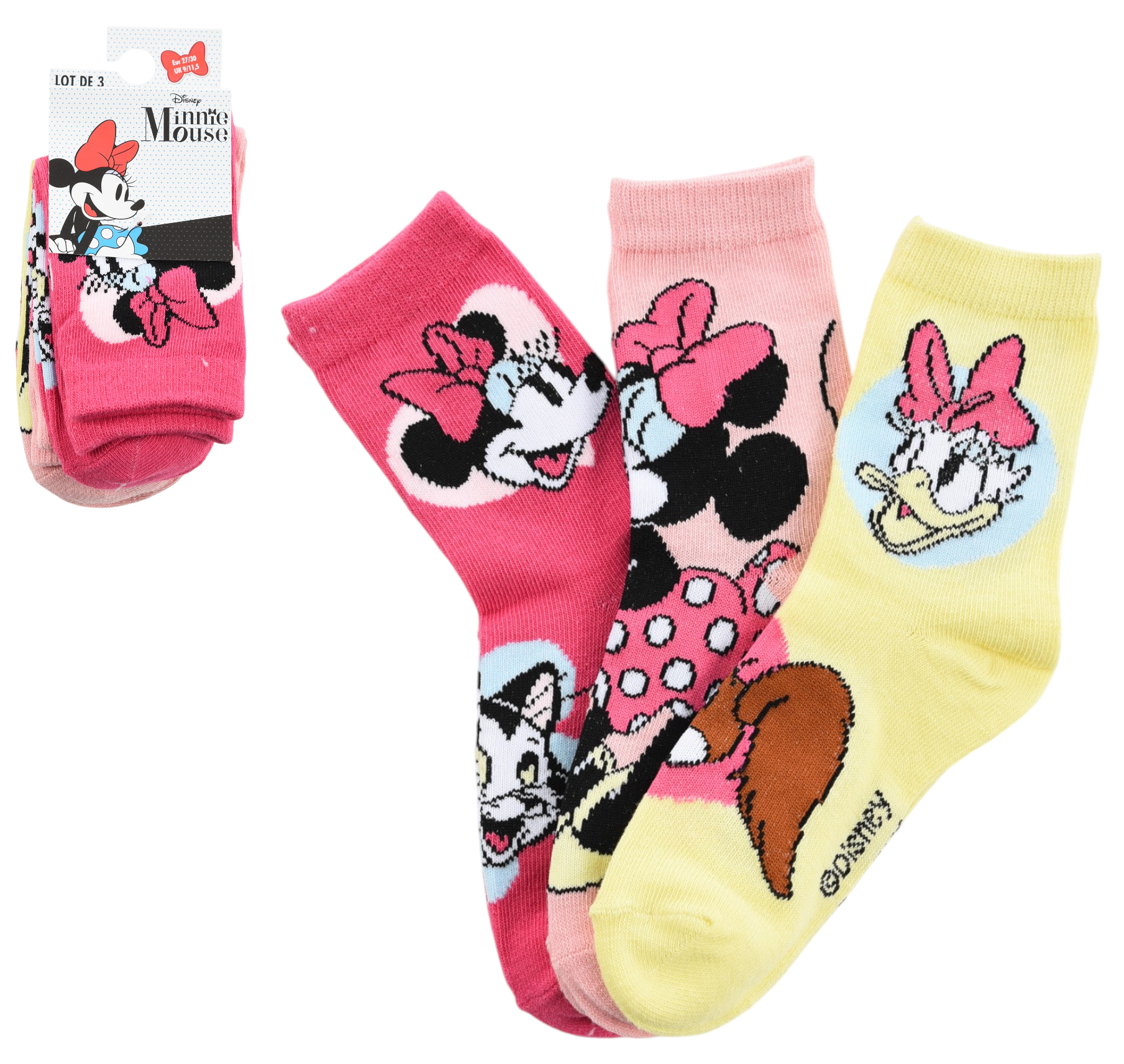Calzini Minnie Paperina DISNEY in Misto Cotone 3 Paia Assortiti Bambine 23/34 - Hy06036/1