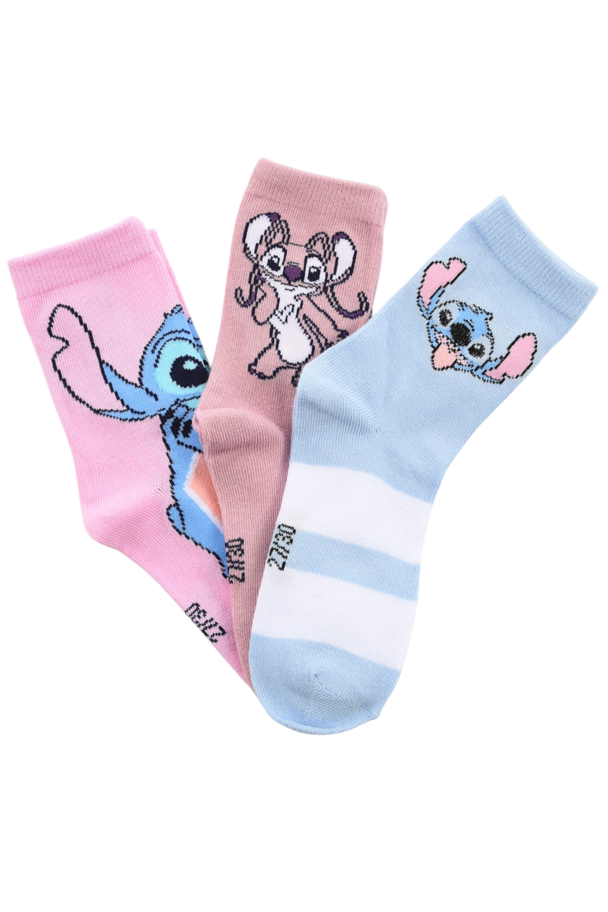 Calzini Stitch Angel DISNEY in Misto Cotone 3 Paia Assortiti Bambini 23/34 - Hy06033/1