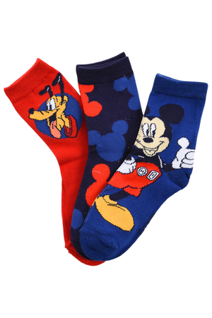 Calzini Topolino Pluto DISNEY in Misto Cotone 3 Paia Assortiti Bambini 23/34 - Hy06034/1