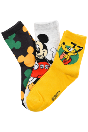 Calzini Pluto Topolino DISNEY in Misto Cotone 3 Paia Assortiti Bambini 23/34 - Hy06034/2