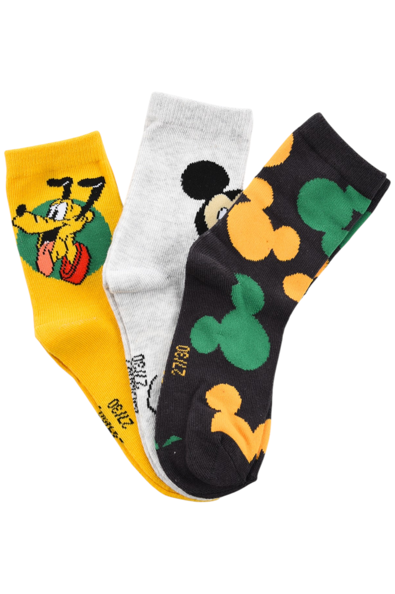 Calzini Pluto Topolino DISNEY in Misto Cotone 3 Paia Assortiti Bambini 23/34 - Hy06034/2
