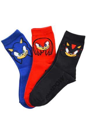 Calzini Sonic Knuckles Shadow in Misto Cotone 3 Paia Assortiti Bambini 23/34 - Hy06026/1