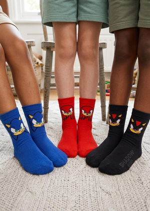 Calzini Sonic Knuckles Shadow in Misto Cotone 3 Paia Assortiti Bambini 23/34 - Hy06026/1