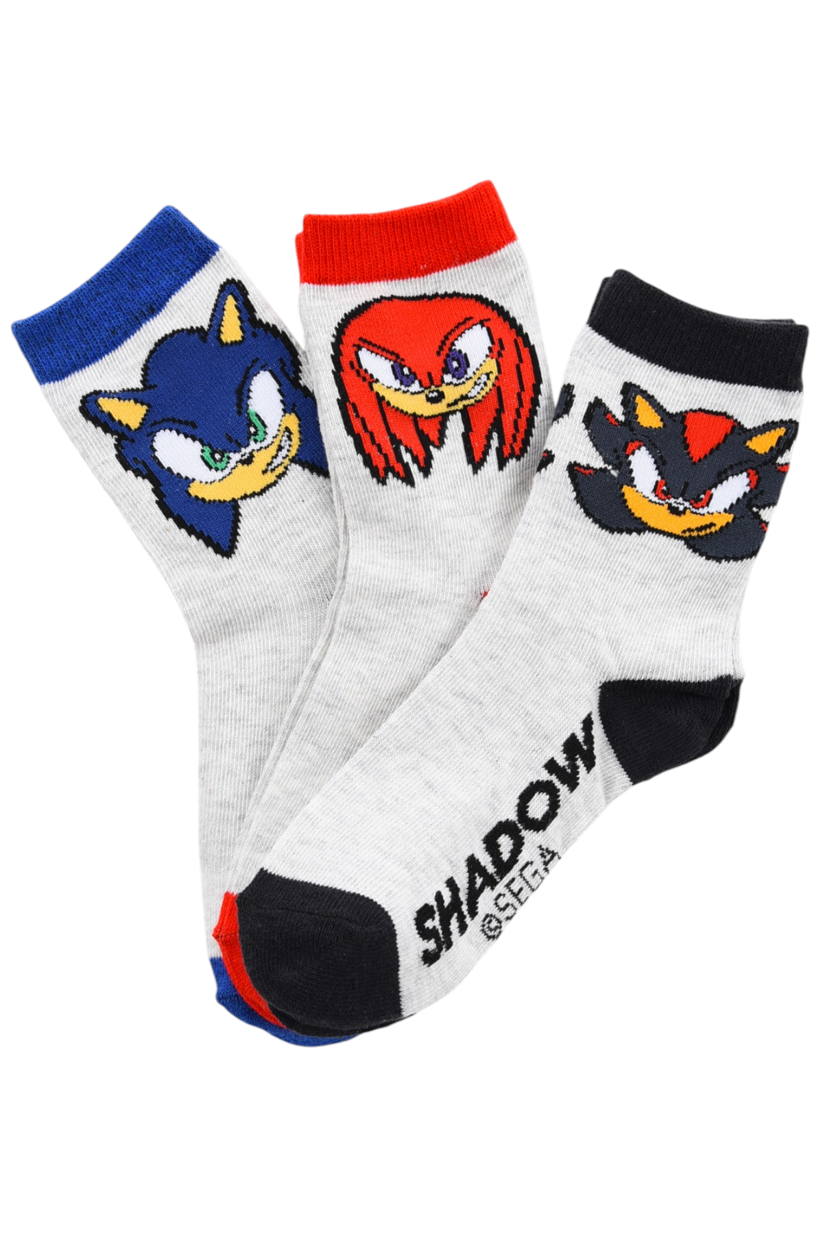 Calzini Sonic Shadow Knuckles in Misto Cotone 3 Paia Assortiti Bambini 23/34 - Hy06026/2