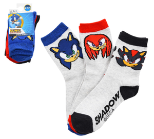 Calzini Sonic Shadow Knuckles in Misto Cotone 3 Paia Assortiti Bambini 23/34 - Hy06026/2