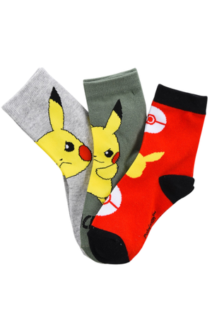 Calzini Pokémon Pikachu in Misto Cotone 3 Paia Assortiti Bambini 23/34 - Hy06025/2