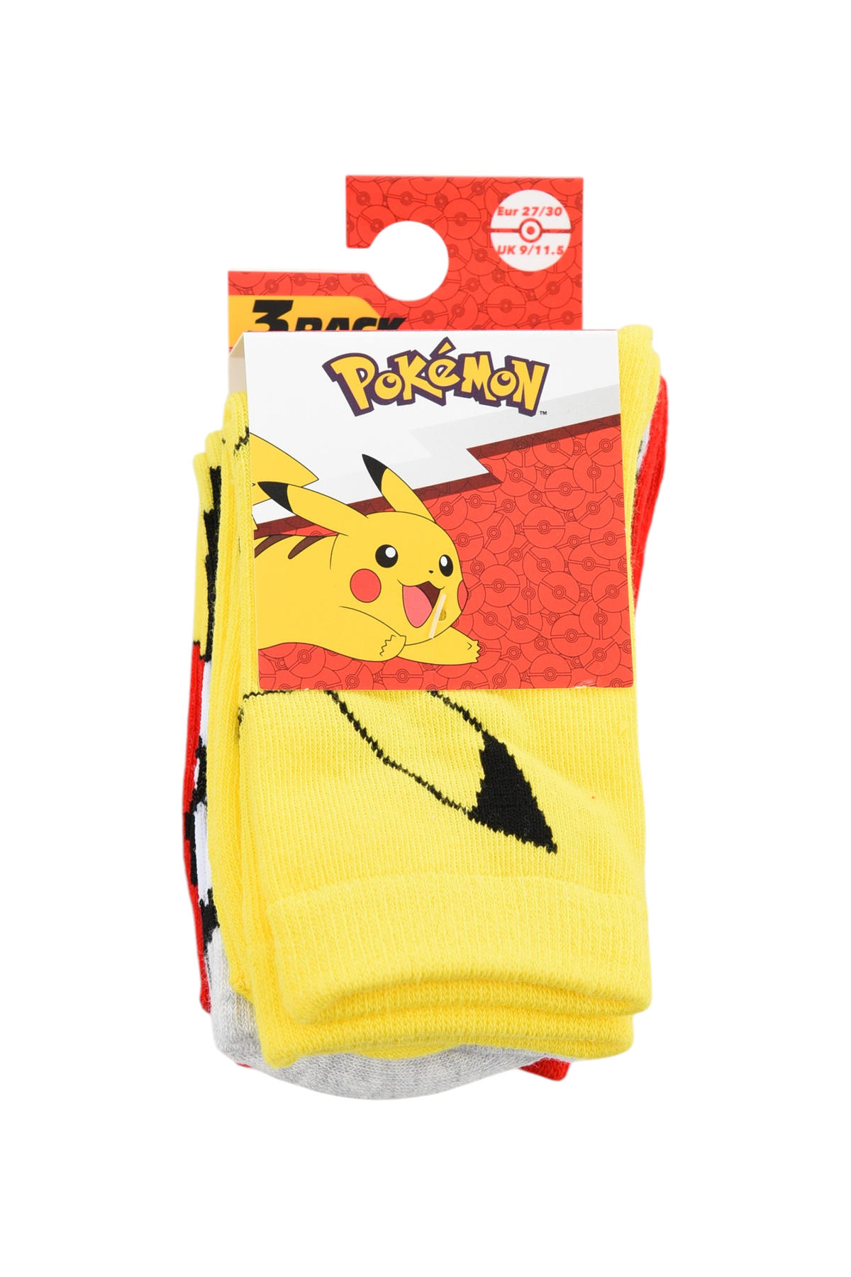 Calzini Pokémon Pikachu in Misto Cotone 3 Paia Assortiti Bambini 23/34 - Hy06025/2
