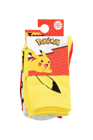 Calzini Pokémon Pikachu in Misto Cotone 3 Paia Assortiti Bambini 23/34 - Hy06025/2