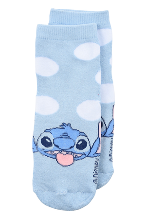 Calzini Antiscivolo Stitch DISNEY in Misto Cotone Singolo Paia Bambini 31/34- Hy06060/celeste