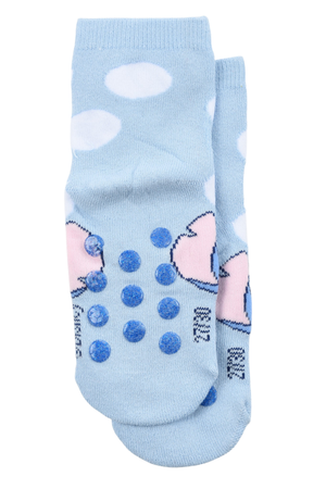 Calzini Antiscivolo Stitch DISNEY in Misto Cotone Singolo Paia Bambini 31/34- Hy06060/celeste