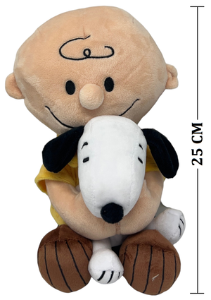 Peluche Snoopy Charlie Brown con in Braccio Snoopy Pupazzo da 25 CM  - Pts0305/25c