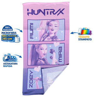 Telo Mare K-Pop Demon Hunters Huntrix Asciugamano per Bambini in Microfibra CM 140x70 - Kdh2382