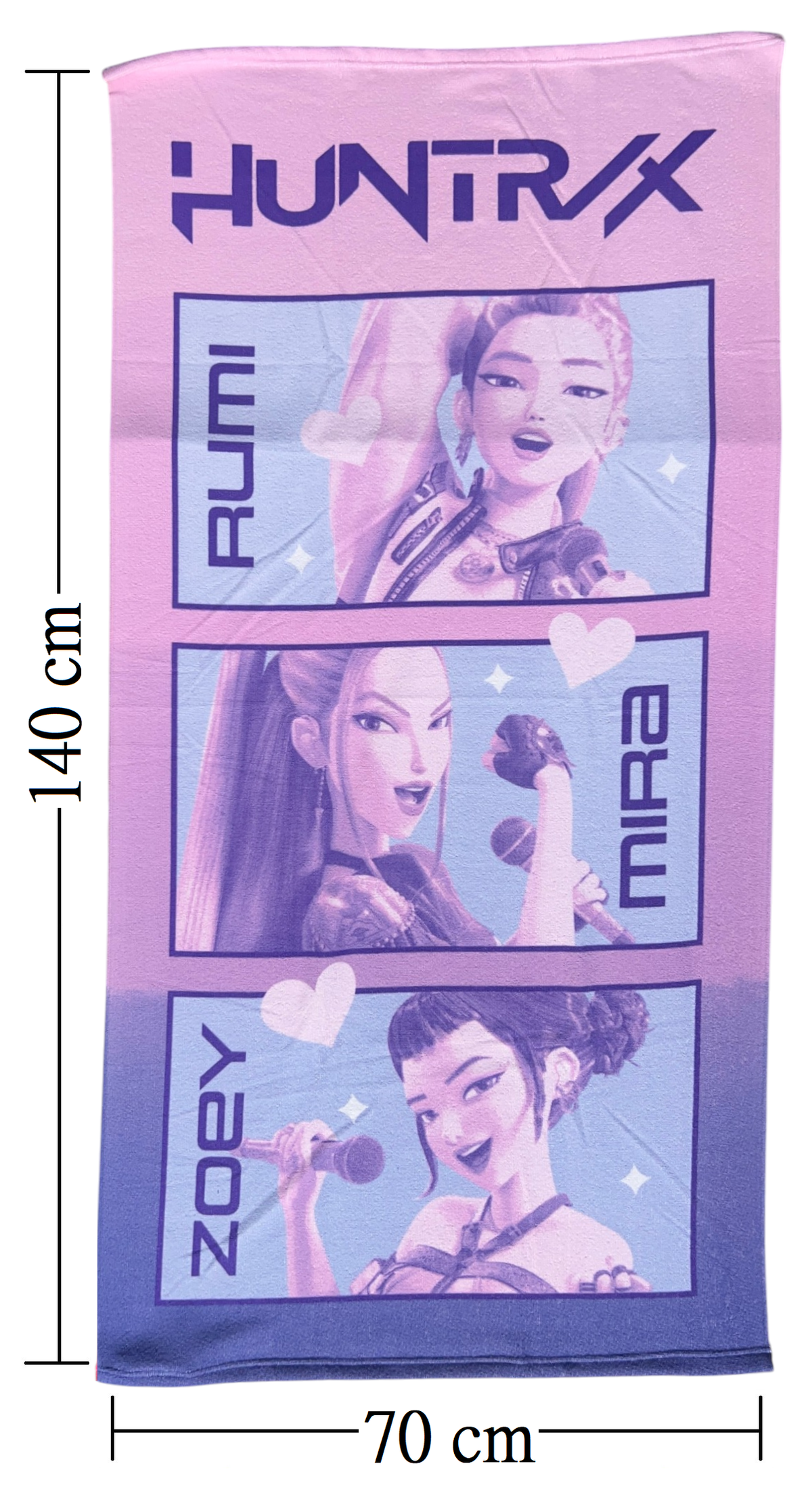 Telo Mare K-Pop Demon Hunters Huntrix Asciugamano per Bambini in Microfibra CM 140x70 - Kdh2382