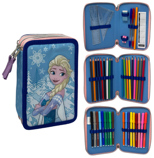 Astuccio Scuola Frozen DISNEY Multiscomparto 3 Zip Portacolori Giotto - 5556