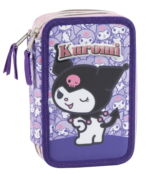Astuccio Scuola Kuromi Sanrio Multiscomparto 3 Zip Portacolori Giotto - 5557