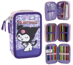 Astuccio Scuola Kuromi Sanrio Multiscomparto 3 Zip Portacolori Giotto - 5557