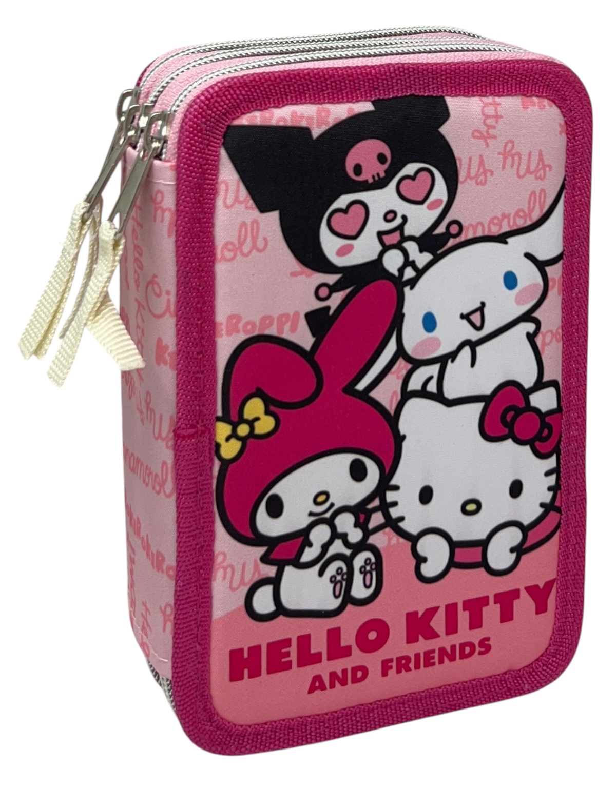 Astuccio Scuola Hello Kitty and Friends Sanrio Multiscomparto 3 Zip Portacolori Giotto - 5558