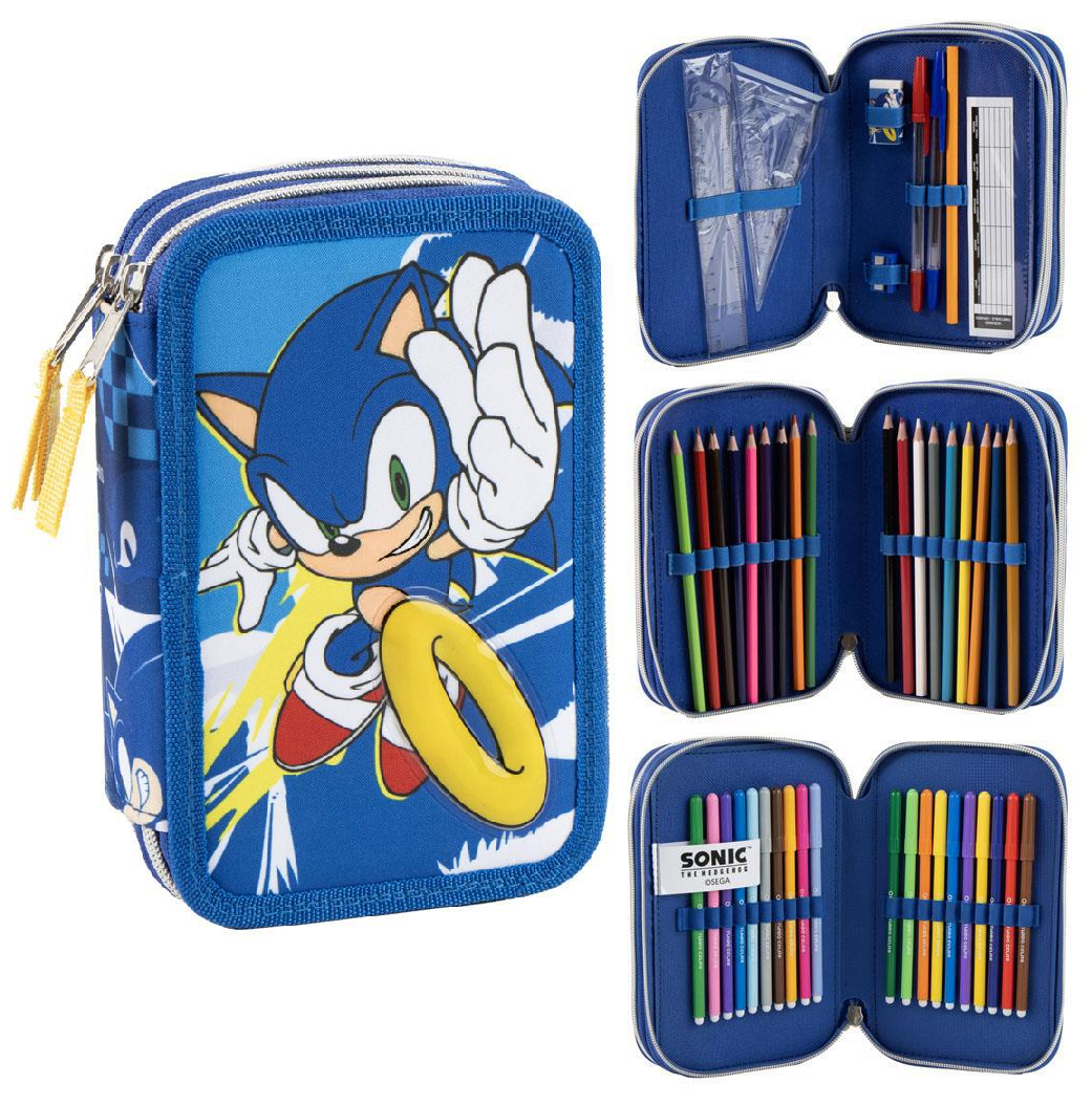 Astuccio Scuola Sonic Multiscomparto 3 Zip Portacolori Giotto - 5561