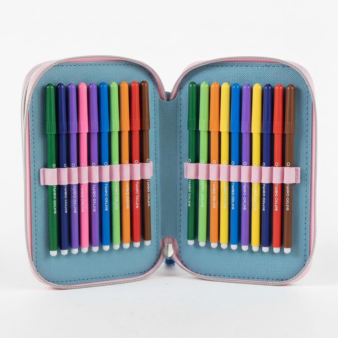 Astuccio Scuola Stitch DISNEY Multiscomparto 3 Zip Portacolori Giotto - 5563