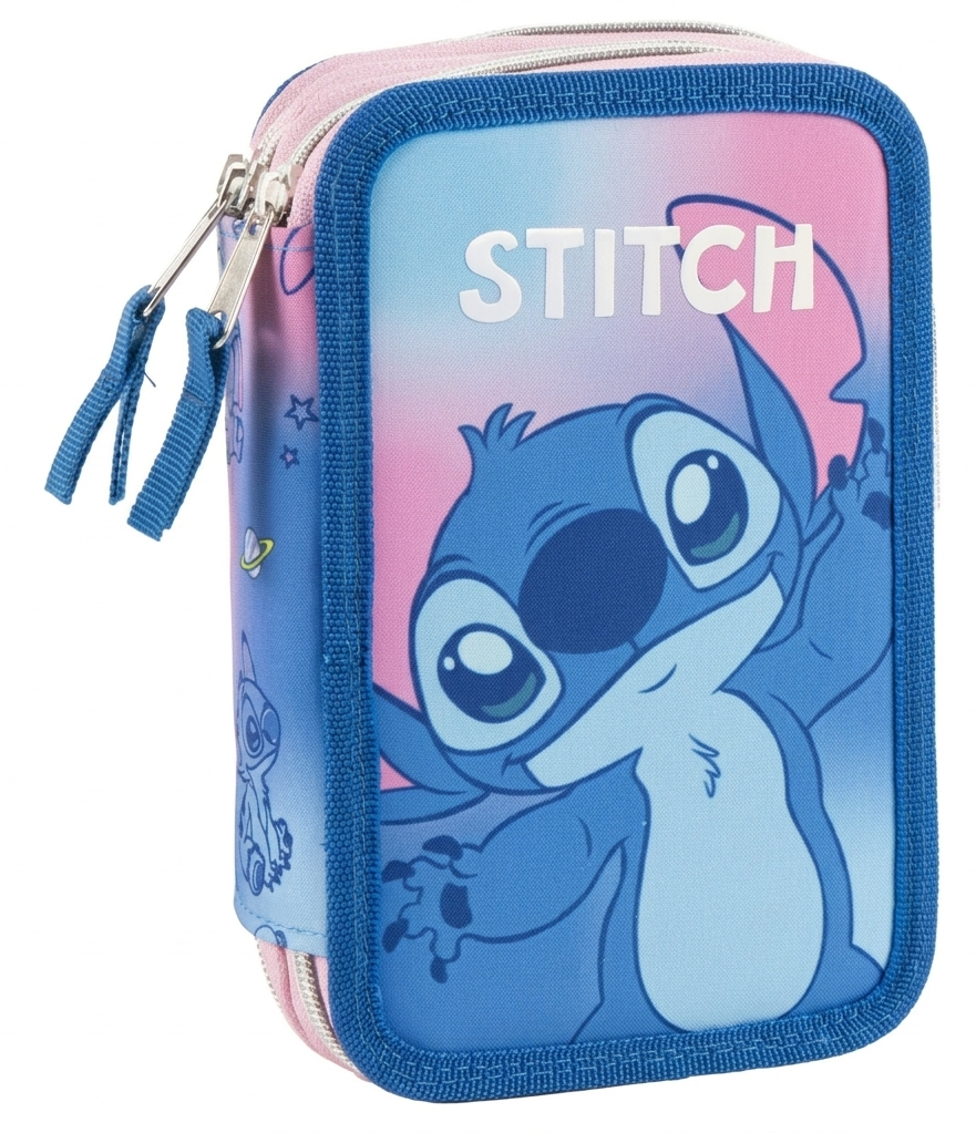 Astuccio Scuola Stitch DISNEY Multiscomparto 3 Zip Portacolori Giotto - 5563