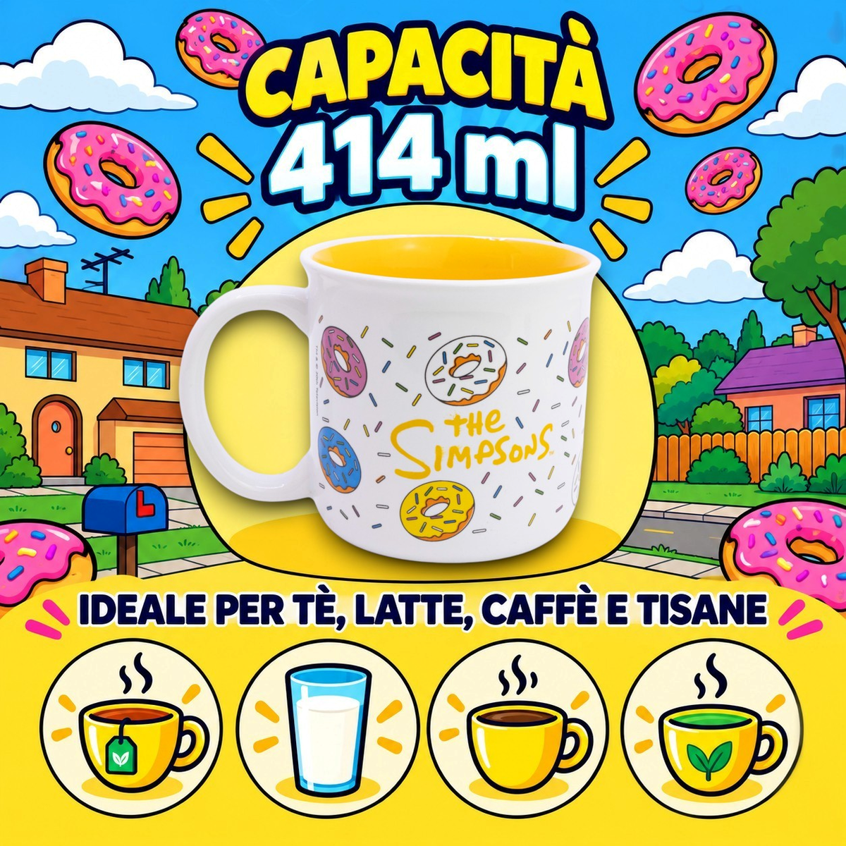 Tazza in Ceramica the Simpson Modello Mug 414 Ml in Confezione - 86205