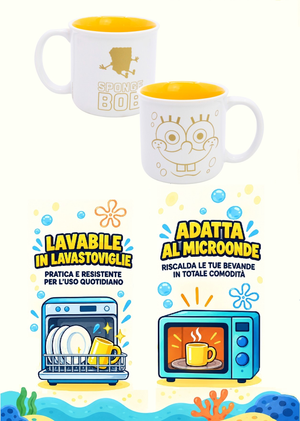 Tazza in Ceramica Spongebob Modello Mug 414 Ml in Confezione - 86206